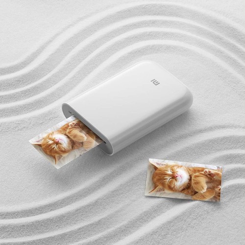 Xiaomi Mi Pocket Photo Printer 3 Inch 300dpi ZINK Non-ink Technology Portable Picture Printer APP Bluetooth Connection - White. 