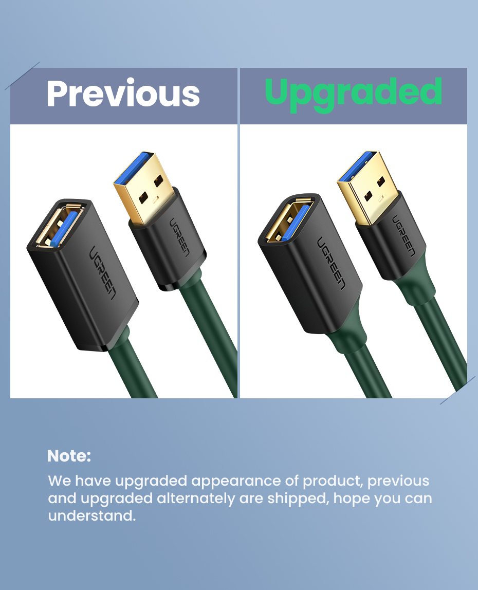 UGREEN 90722 USB 3.0  Extension Male Cable 5m  (Black) #US129 - USB 3.0 Extension Cable - Easy-reach extension cable -  5Gbps data transfer - Environmentally friendly - Universal Compatibility, no drivers required on any OS and Windows system. 