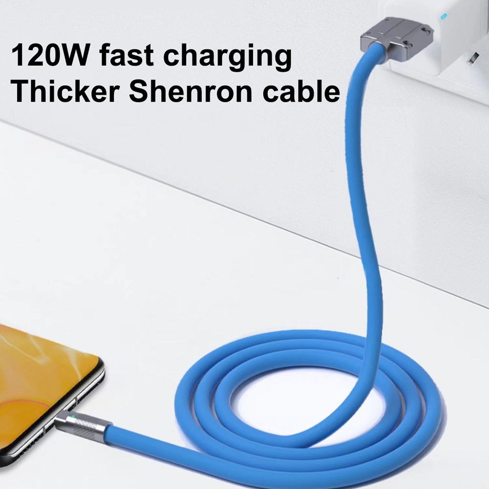120W 6A Super Fast Charge USB C Charging Cable USB Type-C Charging+Data Transfer 2-In-1 Mobile Phone Cable Orange(1M). 