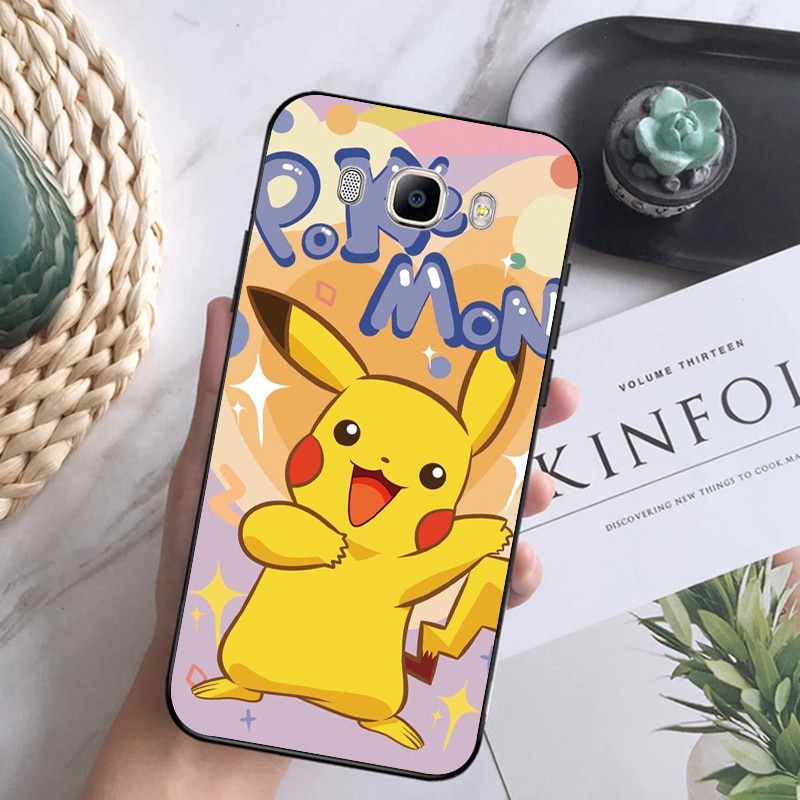 Cute Pikachu Pokemon For Samsung Galaxy j8 j7 j6 j5 j4 j3 j2 Plus Prime  Core 2018 2016 Silicone Soft Black Phone Case Coque Capa