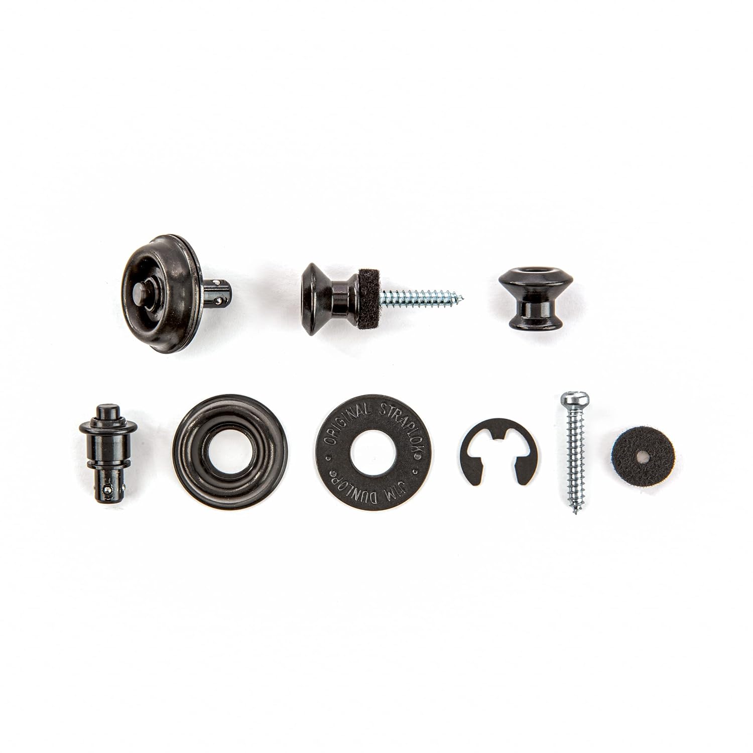 Dunlop SLS1033BK Straplok Dual Design Strap Retainer System, Black. 