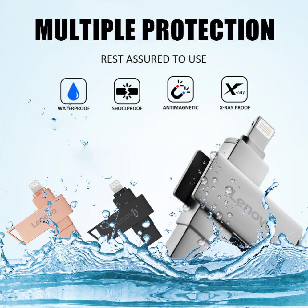 Lenovo USB Flash Drive Rotatable 3 IN 1 USB 3.0 Lightning TYPE-C Interface Pen Drive 2TB Usb Memory Cle Usb For IphonePC Ps4 Ps5. 