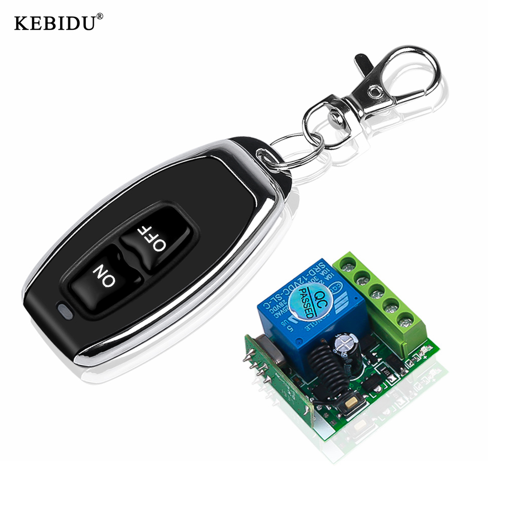 Kebidu 2 Channel Wireless RF 433mhz Cloning Remote Control Switch with DC 12V 10A Relay 1 CH Receiver Module. 