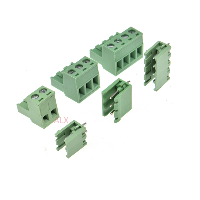 10SETS 2EDG 2/3/4/5/6/7/8/9 pin screw terminal block connectol r 5.08MM pitch PLUG + Straight PIN HEADER SOCKET for 2p 3p 4p. 