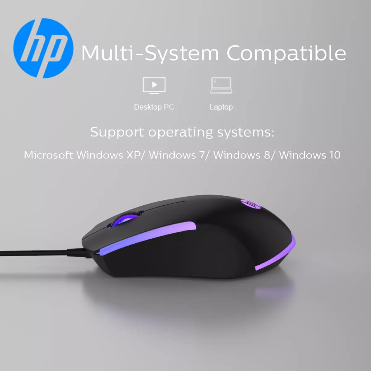 HP M160 Wired 7 Color LED Gaming Mouse 1000DPI 3 Button Wired Gaming Mouse. 