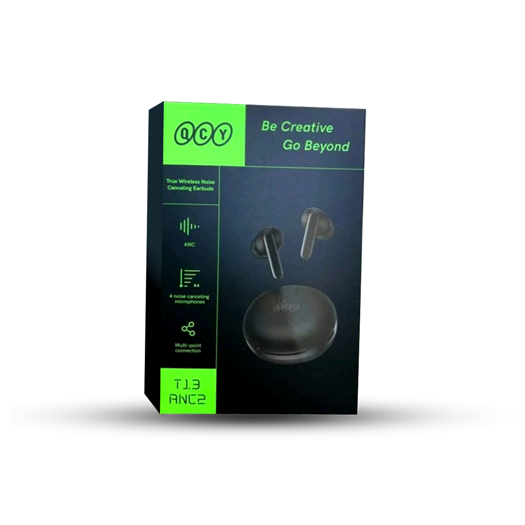 QCY T13 ANC 2 TWS Earphones 2nd Generation 4 Mic 28dB ANC Up to 30 hours Playtime with ANC off BT 5.3 68ms Gaming Mode IPX5 Waterproof 10mm Dynamic Driver Wireless Bluetooth Earbuds. 