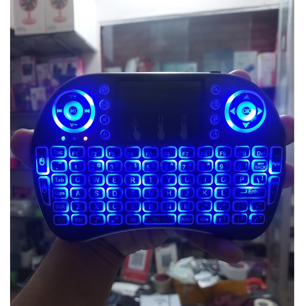 i8 Mini Wireless Keyboard With Touch Mouse Pad backlit. 
