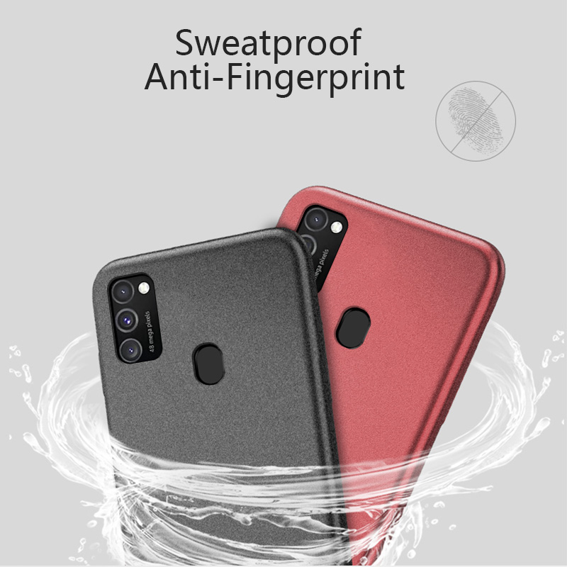 Biruiqu For Samsung Galaxy M21 Shockproof Anti Slip Soft TPU Sandstone Matte Back Case Cover. 