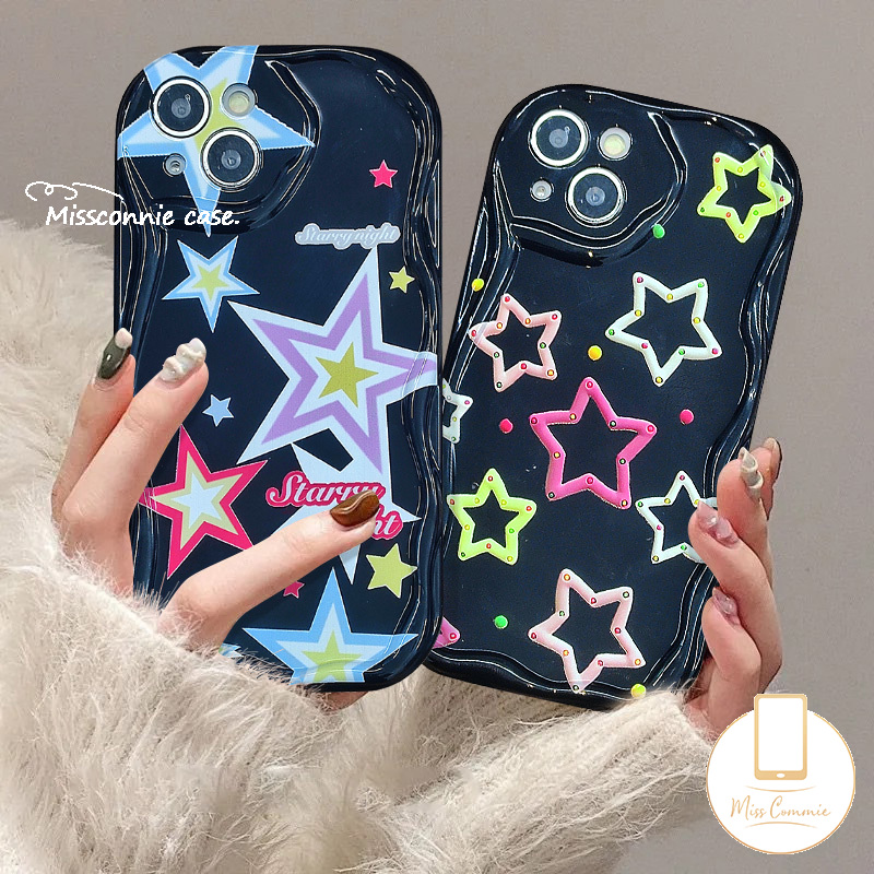MissConnie Romantic Starry Pentagram Fantasy Butterfly Case for Redmi A1 A2 9C 10 10C 10A 9T 9 9C NFC 9A Redmi Note 11s 8 9 11 10s 10 Pro Max Plus Poco M3 Love Heart Couples Wavy Edge Cover. 