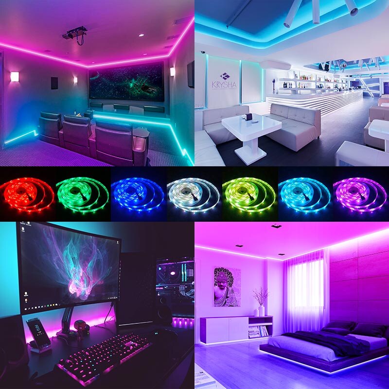 WIFI RGB Led Strip Light 5050 Bluetooth Controller Smart Lucas LED Tape Ribbon Flexible Night light Luminous String For Bedroom-Bluetooth Control-Non -3m-. 