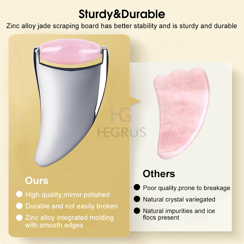 HEGRUS 2-in-1 Gua Sha Board Jade Roller Zinc Alloy Gua Sha Design Face Roller Gua Sha Set Facial Scraping Board Traditional Facial Face Massager Tools Anti Wrinkles For Chin Forehead Cheek Hands Feet Limbs. 