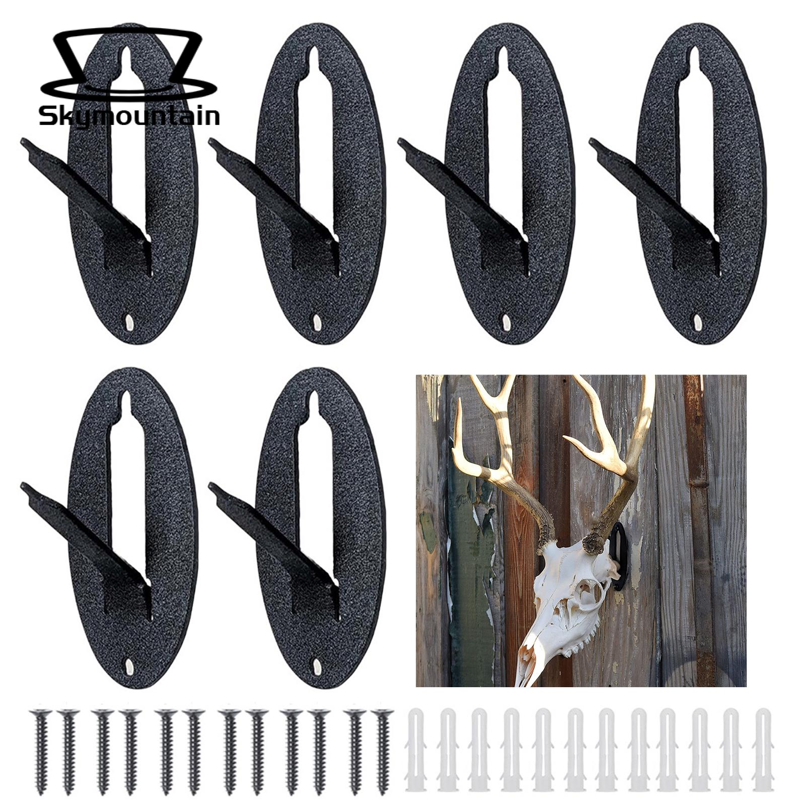 Cow Skull Mount 6pcs Deer Skull Hook Wall Mount Strong Load-bearing Rustproof Display Stand for Animal Skulls Quick Install Buyers' Choice Deer Skull Stand. 
