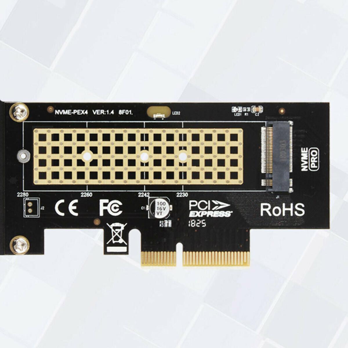 M.2 NVMe PCIE SSD to PCI Express 3.0 x4 Adapter Card for XP941 SM961 960Pro M6e
