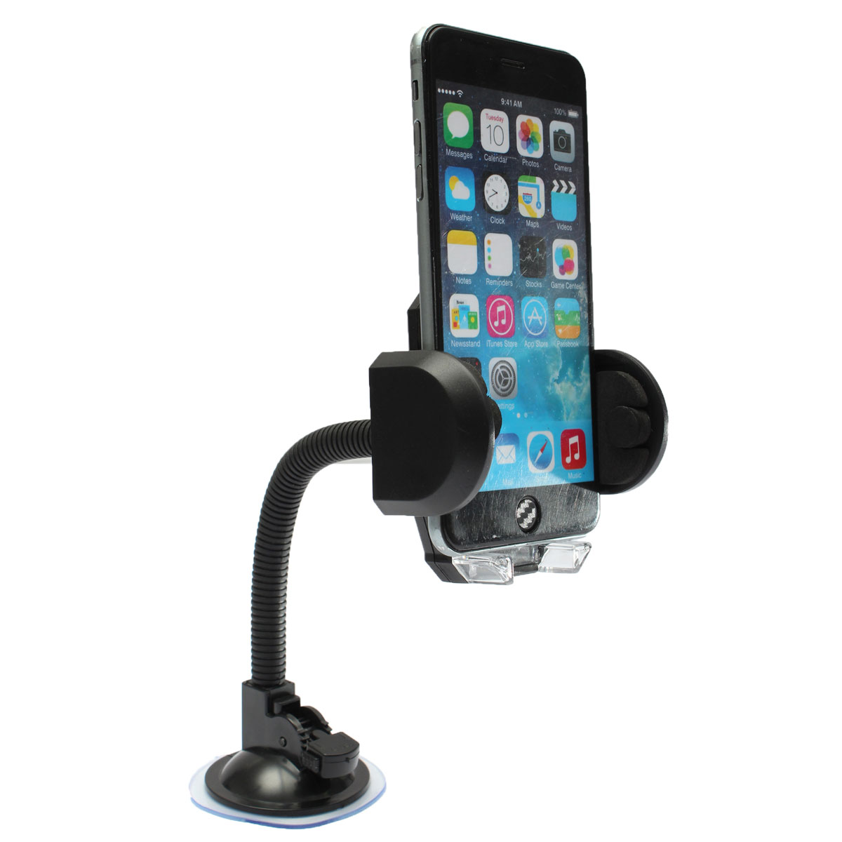 Universal Suction, Flexible Neck Mount In Car Mobile and PDA Holder