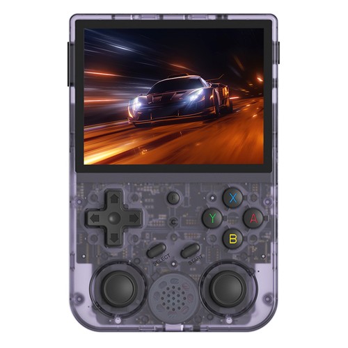 ANBERNIC RG353V Game Console, 256GB TF Card, 32GB Android 16GB Linux, 2GB LPDDR4, HDMI Output, Moonlight Streaming - Transparent Purple