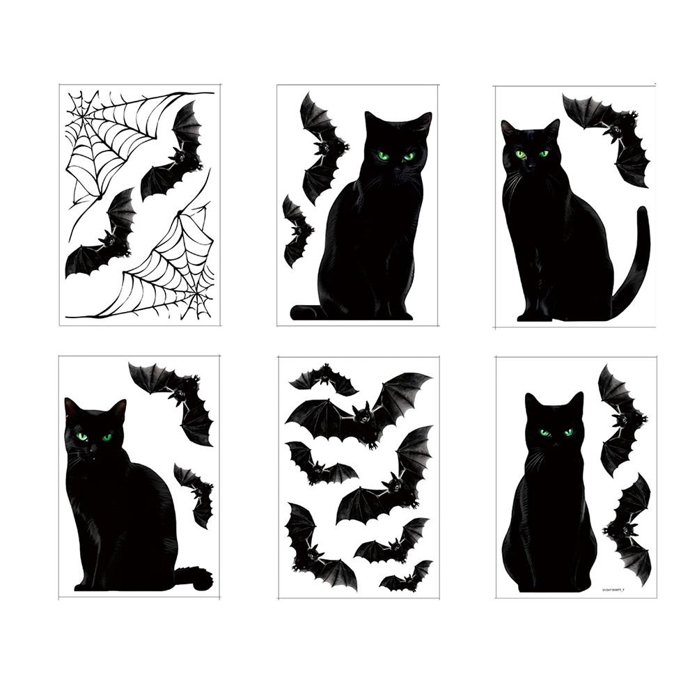 Halloween Decoration Spider Net Bat Window Stickers Glass Window Applique Halloween Decoration Supplies