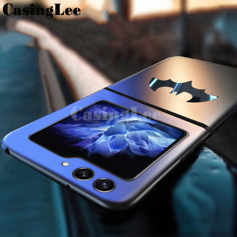 For Samsung Galaxy Z Flip 5 Case Ultra Thin Slim Back Smooth Metal Bat Man DC Cover for Samsung Galaxy Z Flip5 Back Cover