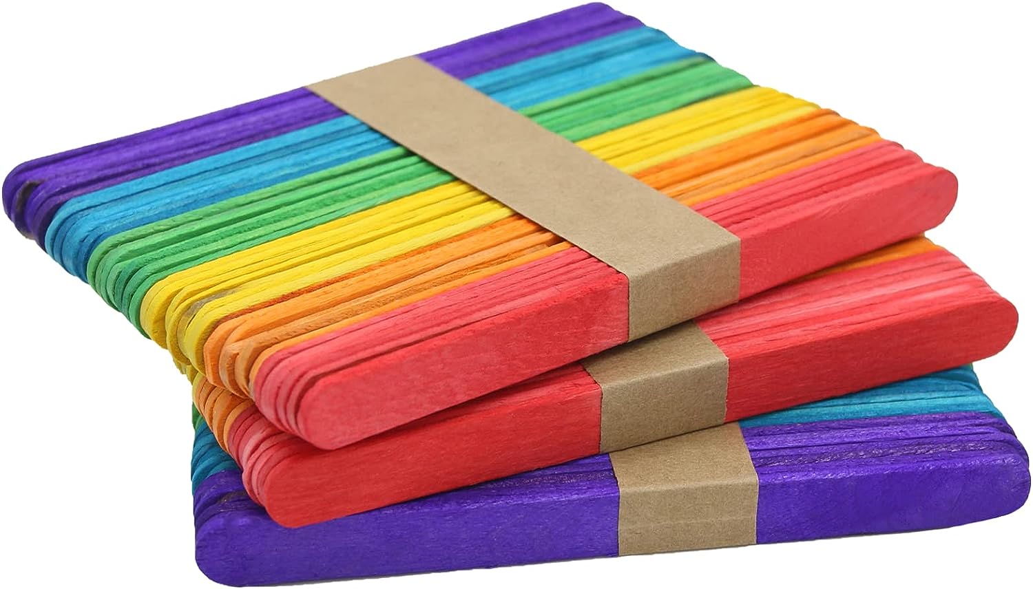 100 Pcs Colored Popsicle Sticks for Crafts, 4 Inch Colored Wooden Craft Sticks, Ice Cream Sticks, Rainbow Popsicle Sticks, Great for DIY Craft Creative Designs and Children Education