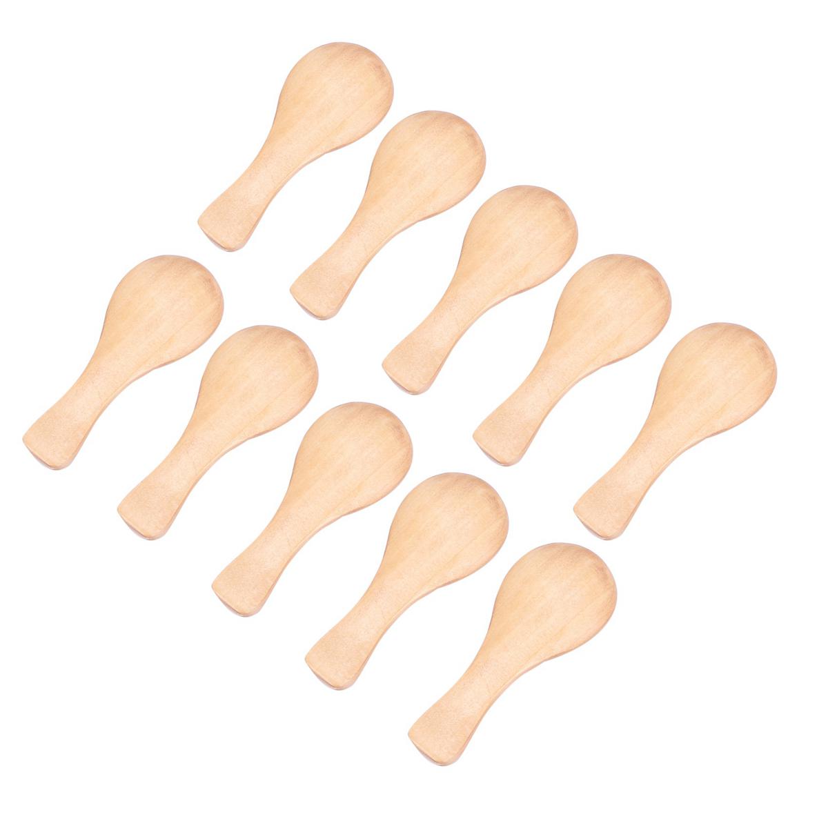 Short Handle 10 Packets of Small Wooden Spoon for Jars of Jam