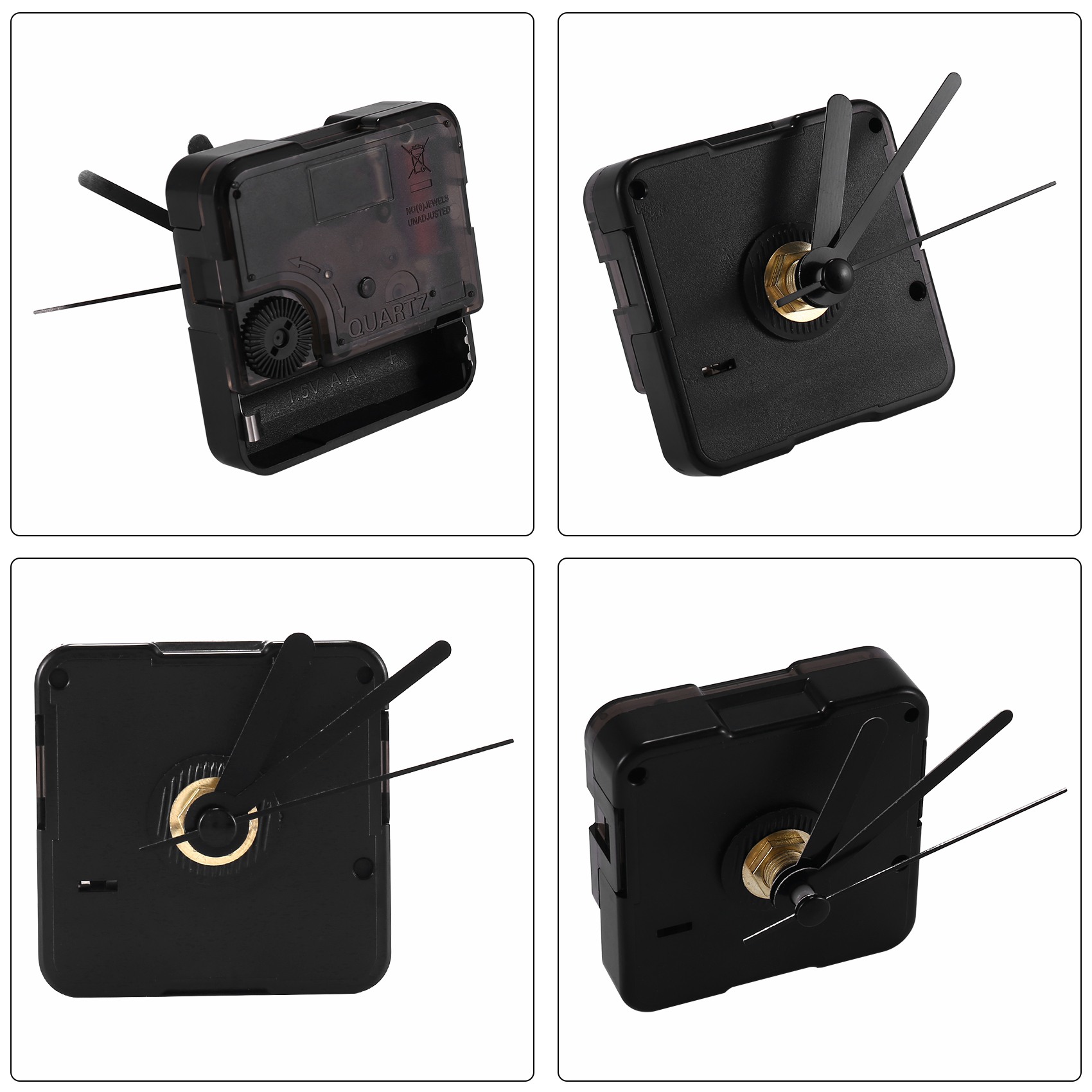 Clock Movement with Short Hands, 4/ 25 Inch Maximum Dial Thickness, 3/ 5 Inch Total Shaft Length. 