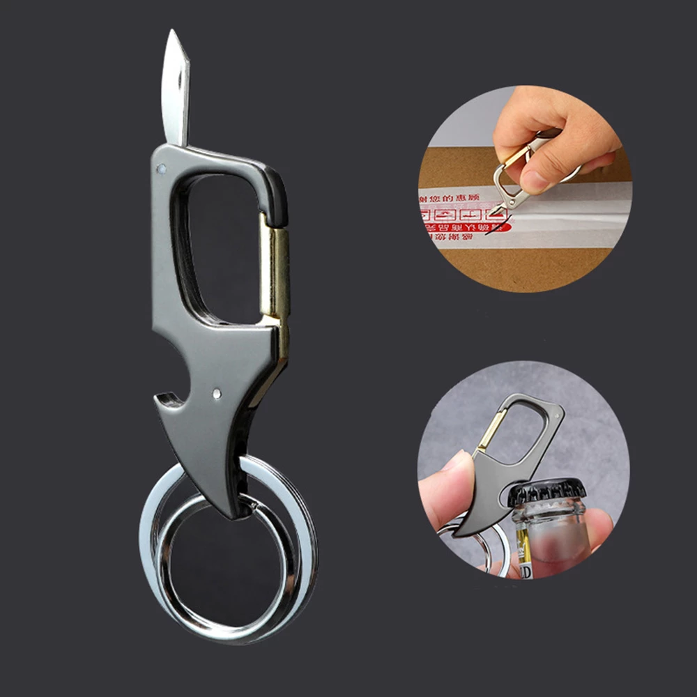 Metal Key Ring Mini Foldable & Multi-Functional Keychain Ring. 