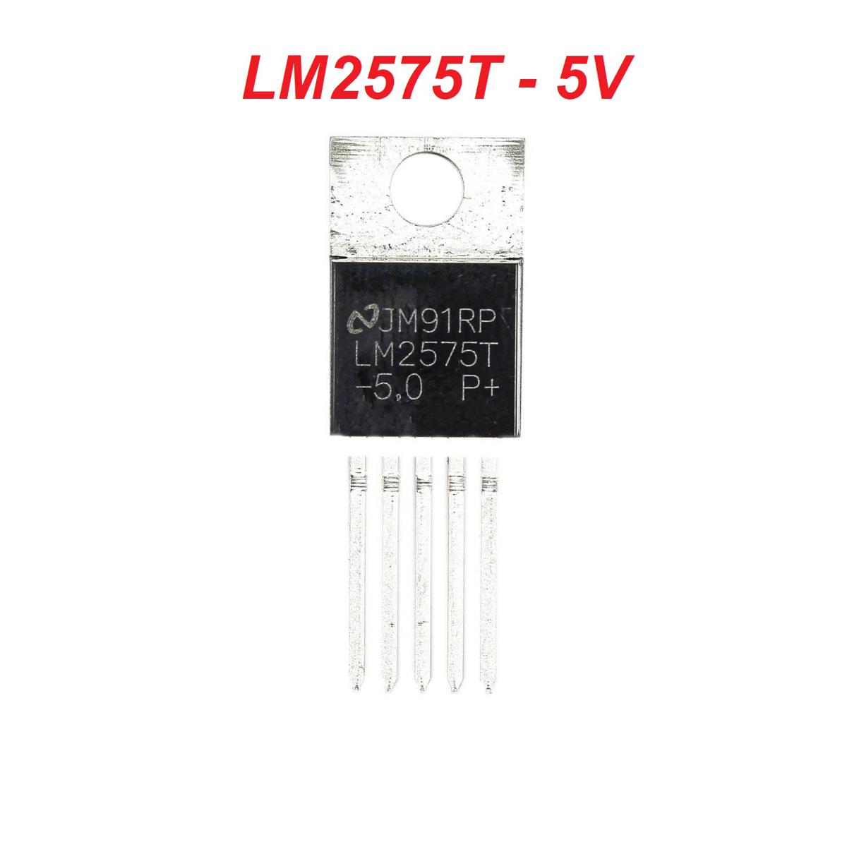 FIXED 5V  LM2575 IC LM2575 Voltage Regulator LM2575 Buck Converter IC 5V Fixed 3A Buck IC Max Input 40V Max Output Fixed 5V Step Down Voltage Regulator IC 5 Pin Leads TO-220-5