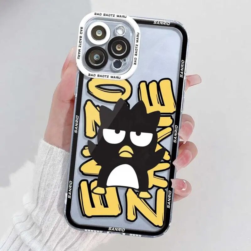 Bad Badtz Maru For iPhone 14 11 12 13 Pro Max XS XR X 7 8 6 6S Plus Silicone Clear Cover Print Frame Funda. 