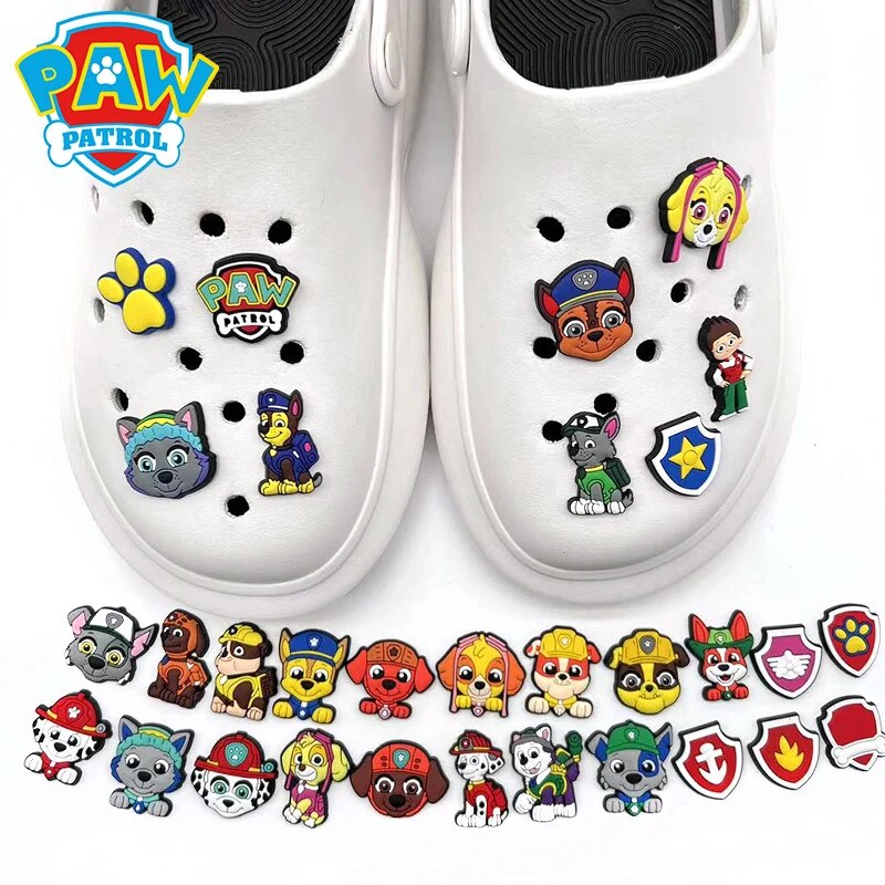 Paw Patrol Chase Crocs Charms Accessories Shoe Buckle Wholesale Sky DIY Cartoon Sneakers Shoes Decoration Kids X-mas Party Gift