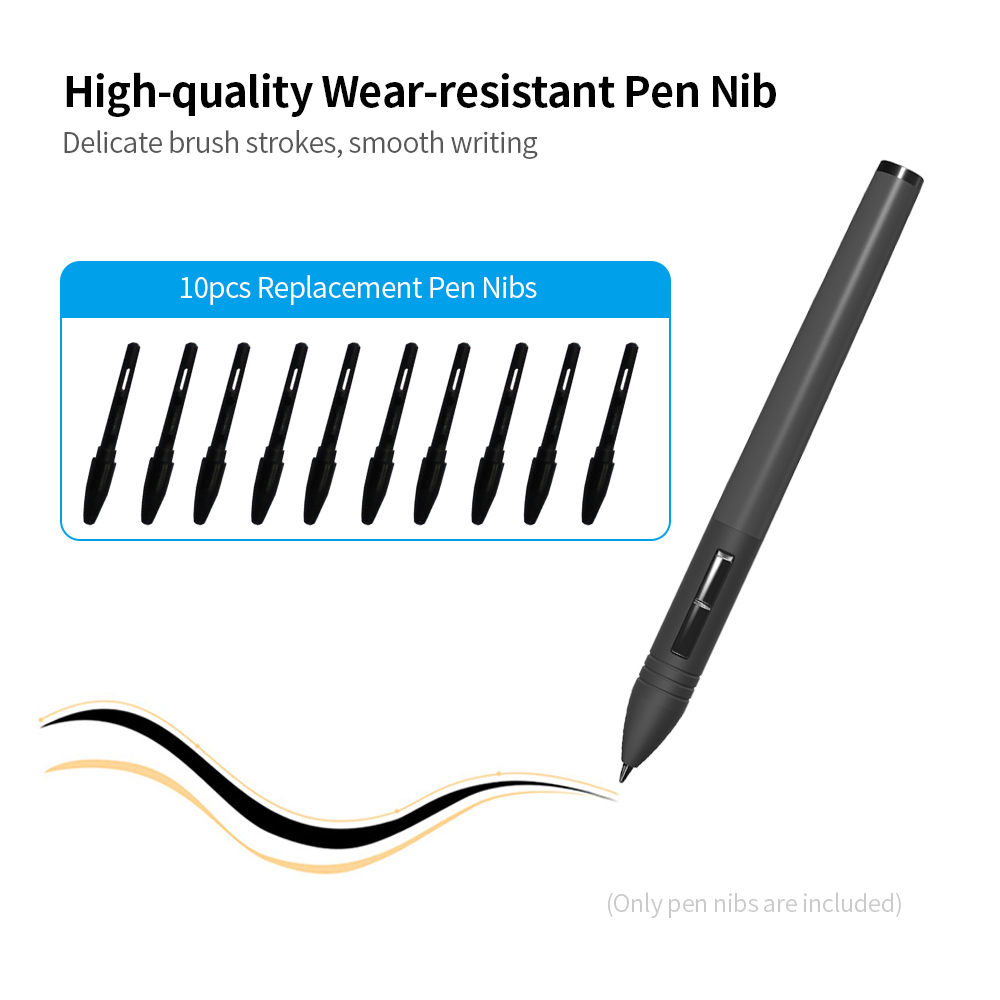 HXSJ Huion Pn05 10Pcs Replacement Pen Nibs Graphics T-ablet Pen Nibs Wear-Resistant Pen Nib For Huion Pw500/Pw507. 
