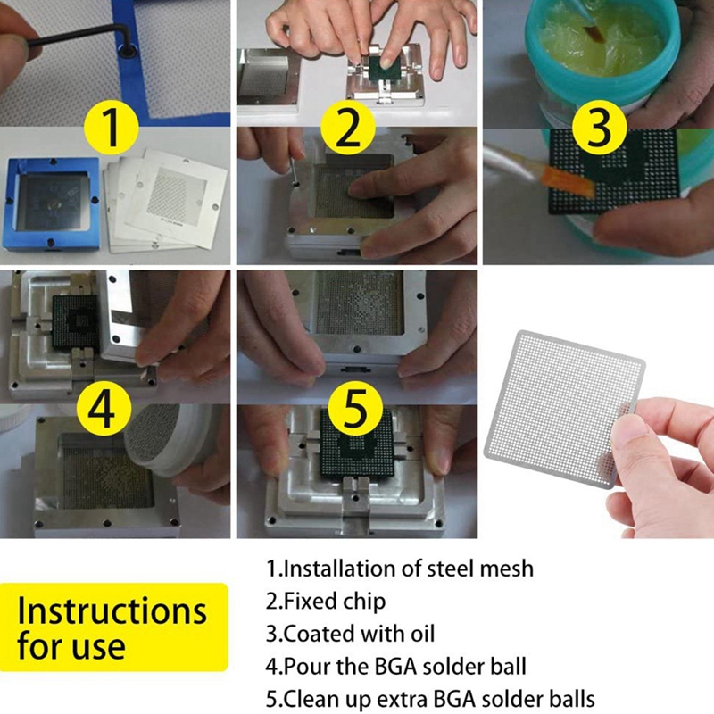 27Pcs Universal Direct BGA Heating Stencil Reballing Support Stencil Holder Template Heated Fixture for SMT SMD Chips. 