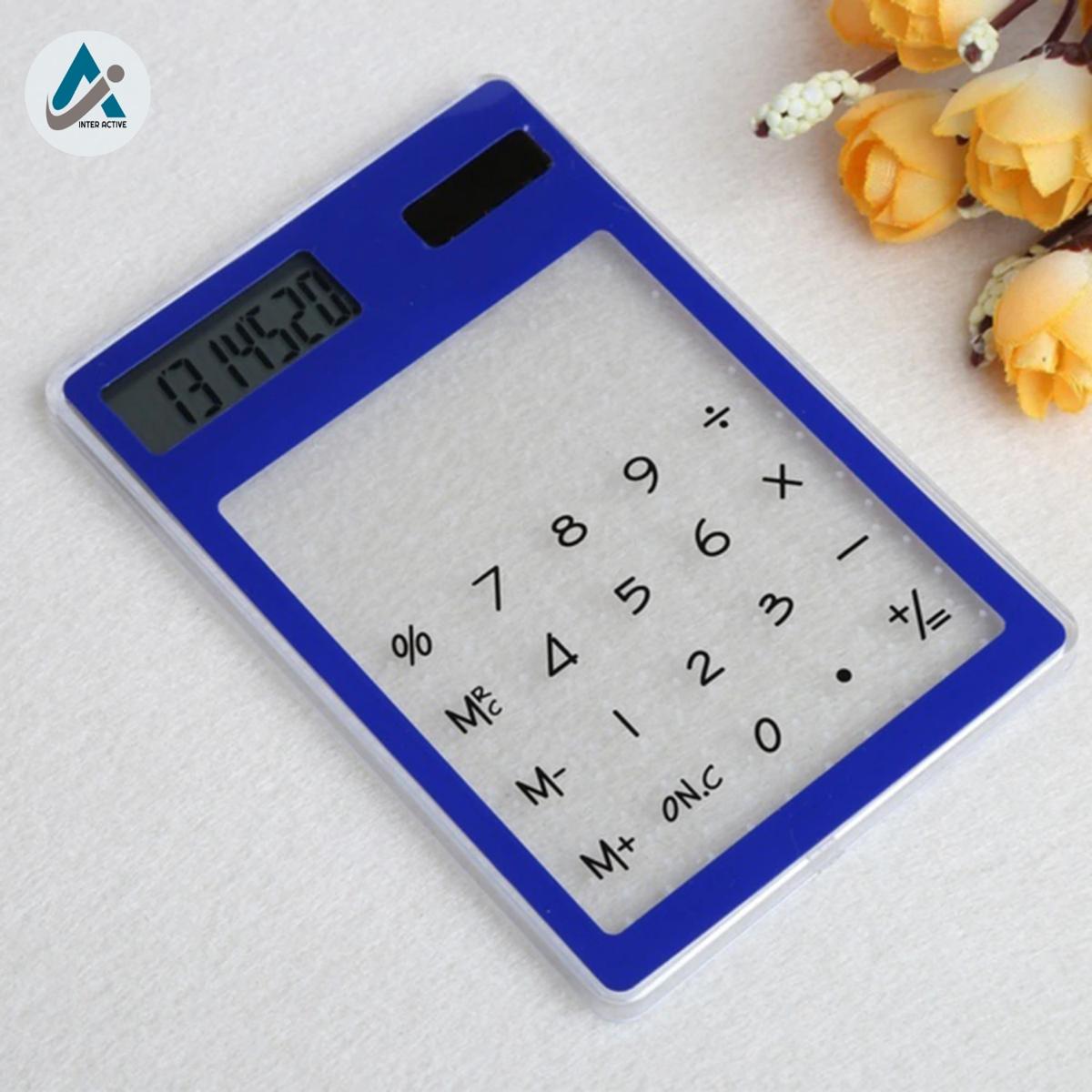 Ultra Slim Mini Transparent Solar Power LCD Touch Screen Student Calculator - calculator