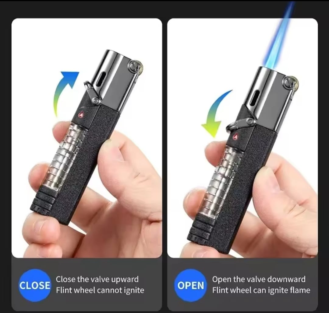 Aomai Butane Fuel Lighter Torch Jet Lighter with Visible Gas, Lockable Flame, Windproof Lighters, Unique Gifts for Men, Women.. 