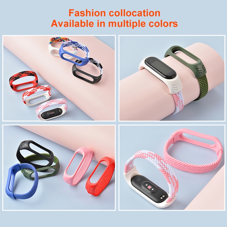 For Xiaomi Mi Band 6 / 5 / 4 / 3 Universal Nylon Elasticity Weave Replacement Strap Watchband, Size:S 150mm. 