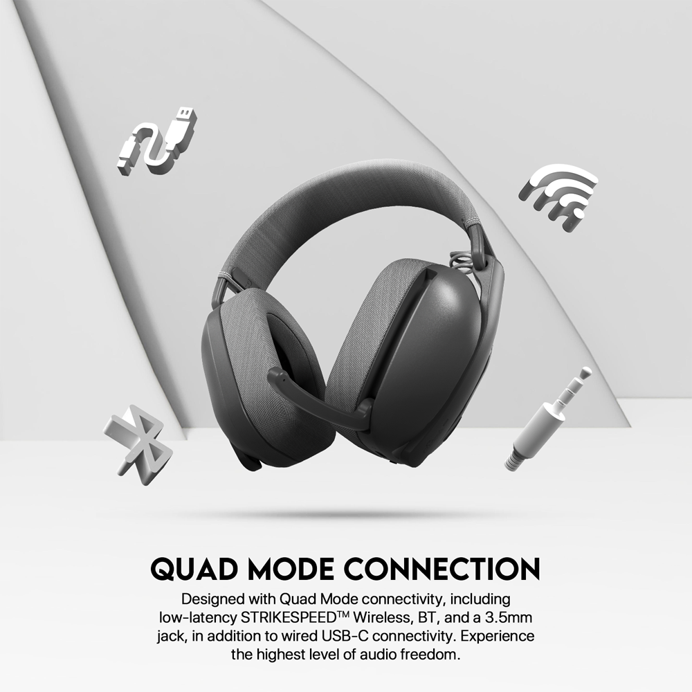 FANTECH WHG03P STUDIQ Wireless Headphones ENC Call Noise Reduction Bluetooth 5.3 7.1Surround Headset with Microphone for PS4 PS5. 