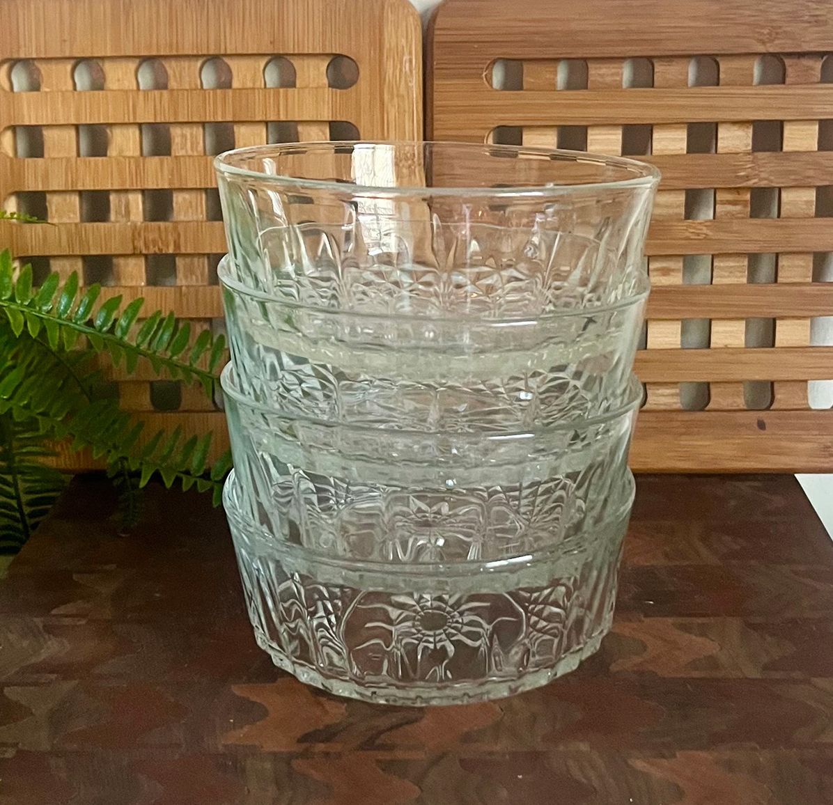 Crystal Glass Bowl Set / Firni Bowl Set / Bowl & Dessert Set Size 4 inch 12 Pcs for home office and restaurant