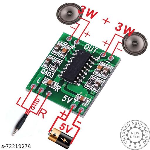 Mini Bluetooth Audio Receiver and Amplifier Module 3.3V-8V DC. 