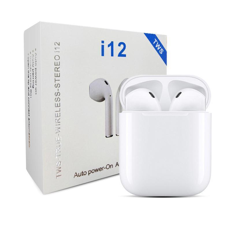 Exclusive i12 TWS Bluetooth 5.0 Earbuds with Charging Case - Bluetooth Headphone - Bluetooth Headphone - Air Buds - Tws - ব্লুটুথ হেডফোন. 
