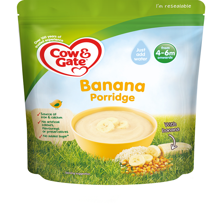 Cow & Gate Banana Porridge 125g Made in UK