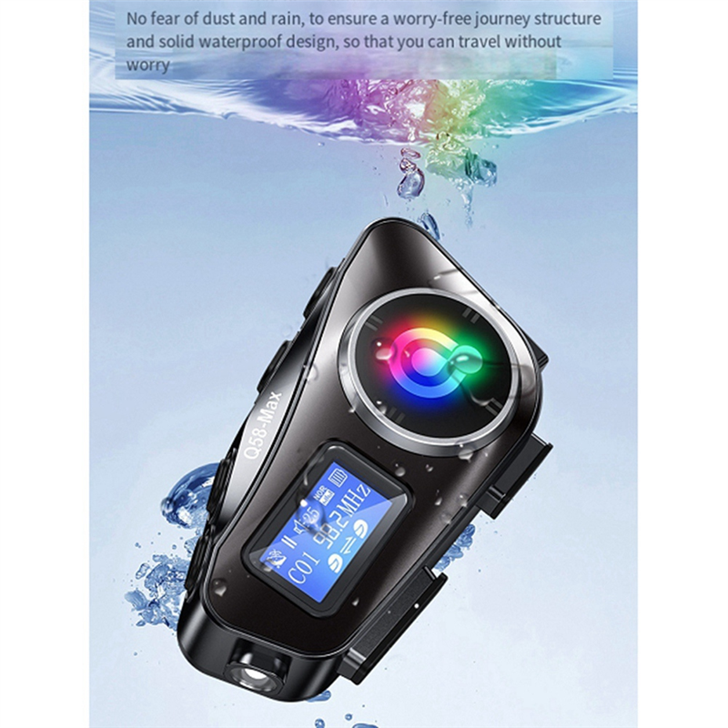 FORIDE Q58 Max Motorcycle Helmet Bluetooth Intercom IP65 Waterproof Intercom Distance 500m Multi-Scene Mixed Music Sharing. 