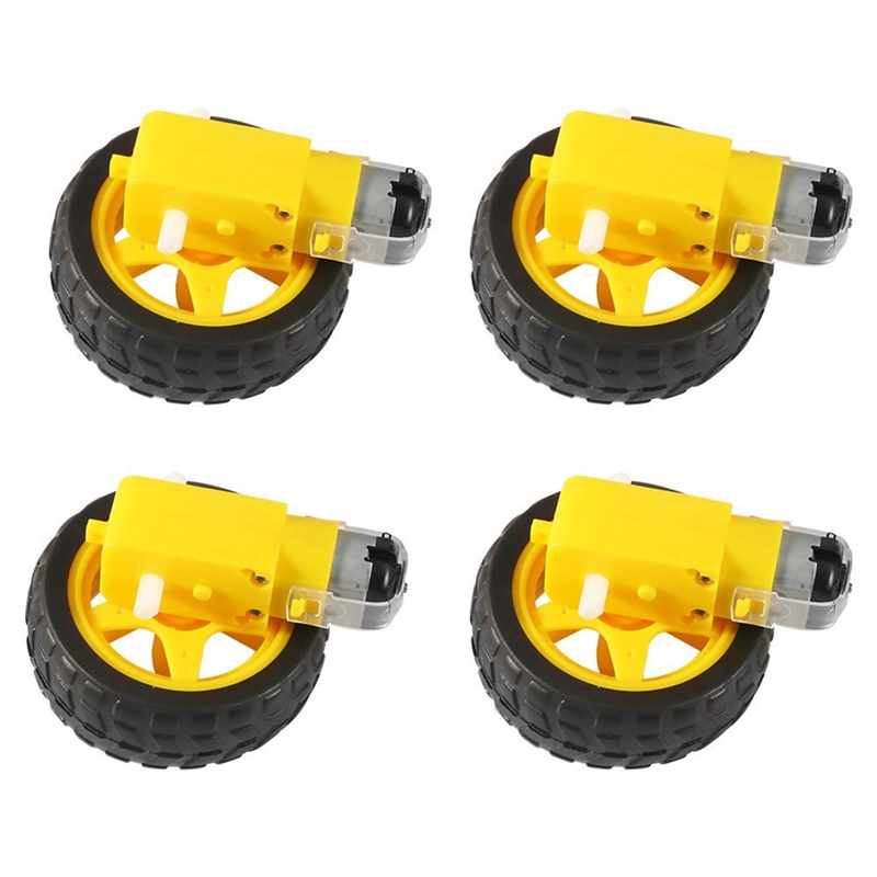 4PCS DC Electric Motor + Plastic TT Motor for Arduino Smart Car. 
