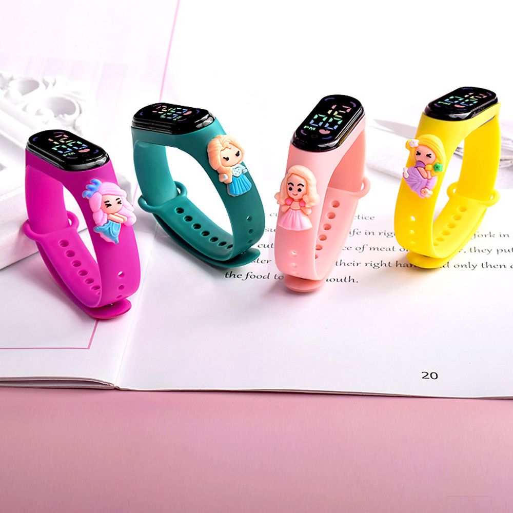 COSE Student Gift 3D Doll Waterproof Electronic Fashion Princess Sports Watch Cartoon Wrist Watch LED Digital Watch Children Watch. 