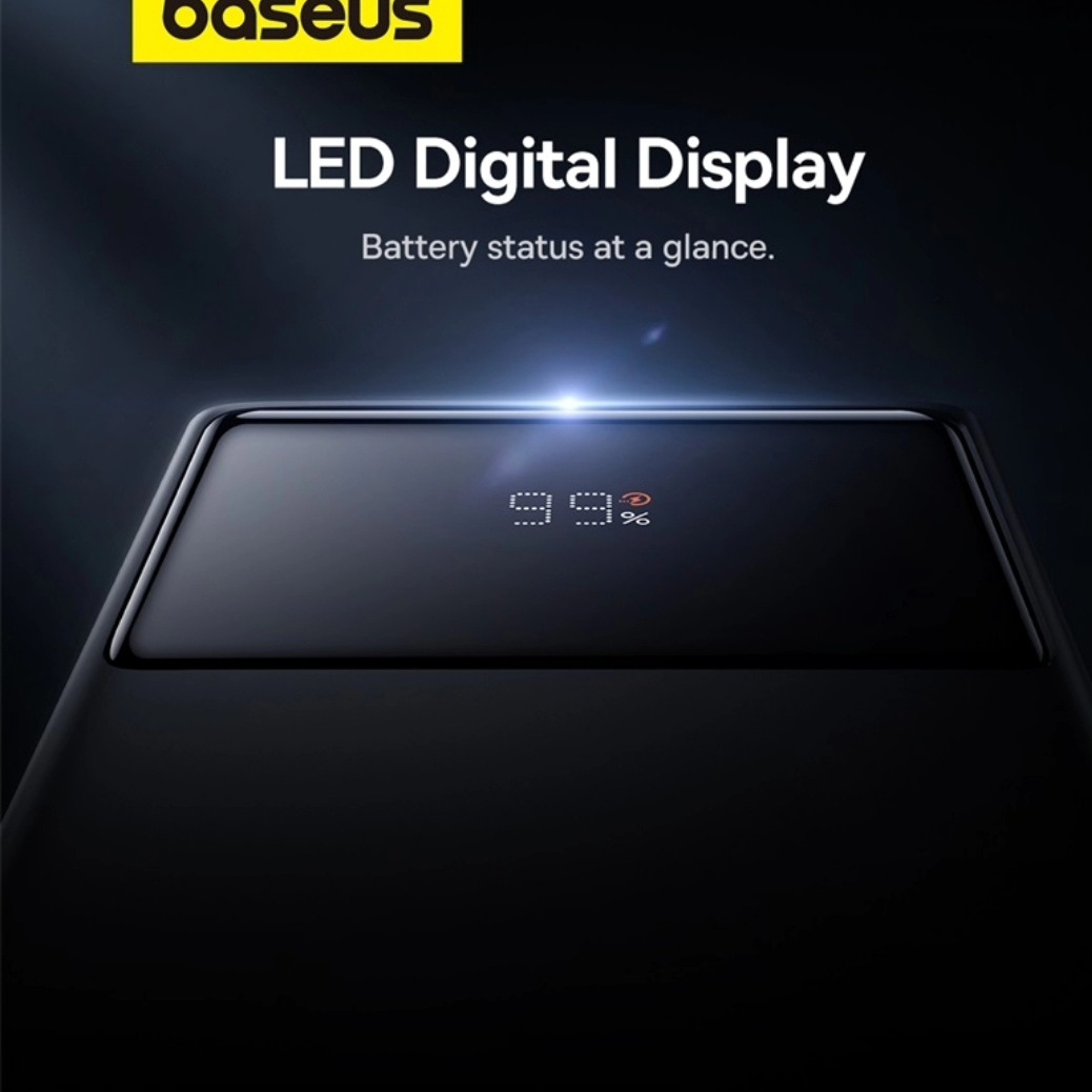 Baseus Power Bank 30000mAh 22.5W Star-Lord Digital Display Fast Charge with  USB to Type-C 3A 0.3m Black Cable. 
