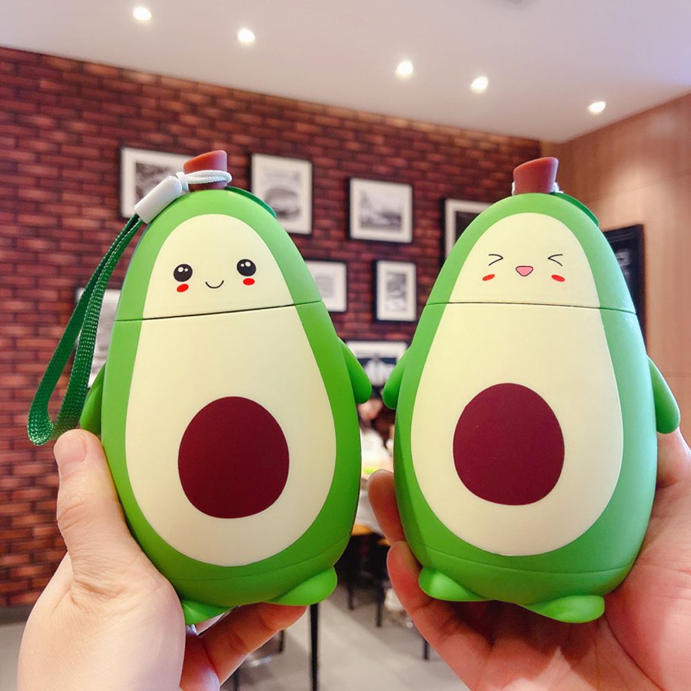 280ML Cartoon Avocado Water Bottle Portable Kawaii Kettle Double Layer Student Cute Portable Water Cup Juice Drinking Cups. 