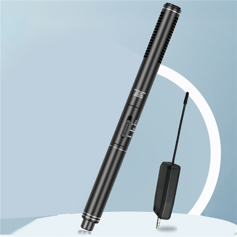 Professional Wireless Condenser Microphone Interview Recording Vlog Live Mic Super-Cardioid for DSLR Camera Durable Easy Install Easy to Use. 