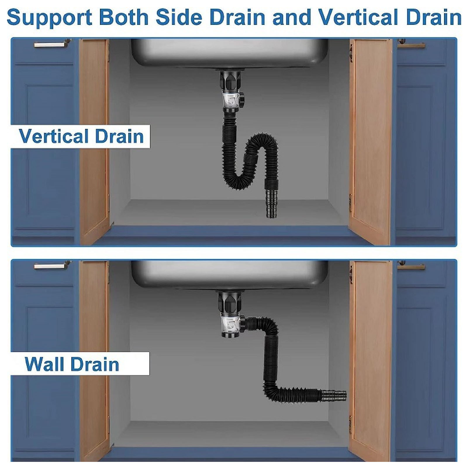 Sink Drain Pipe Expandable Flexible Odorless Sink Drain P Trap Sink Drain Pipe. 