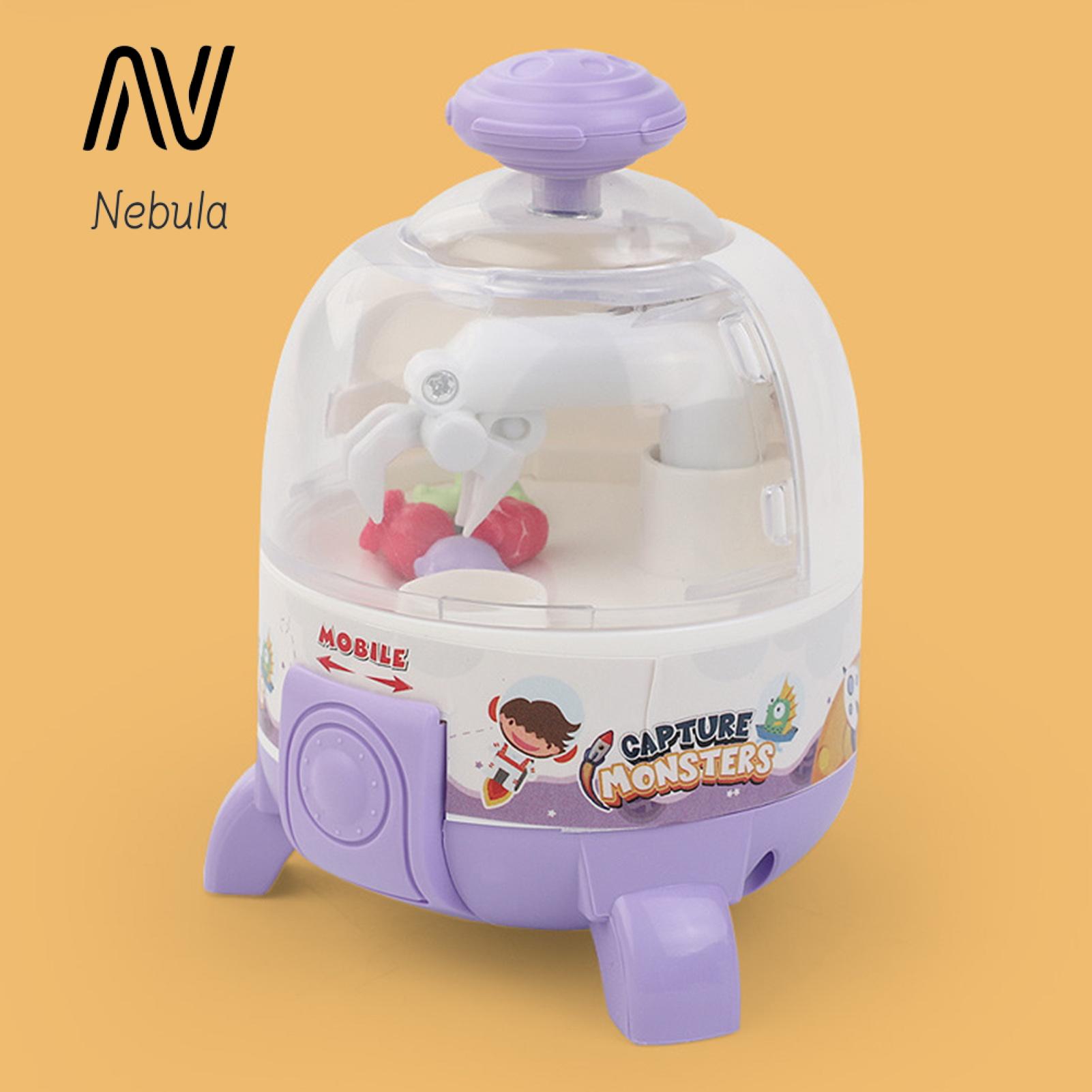 Nebula Supreme Doll Grabber Machine Interactive Rocket Claw Machine Toy with 6 Figurines Diy Sticker Set Fun Arcade Game for Kids Perfect Gift for Boys Girls Improve Hand-eye Coordination. 