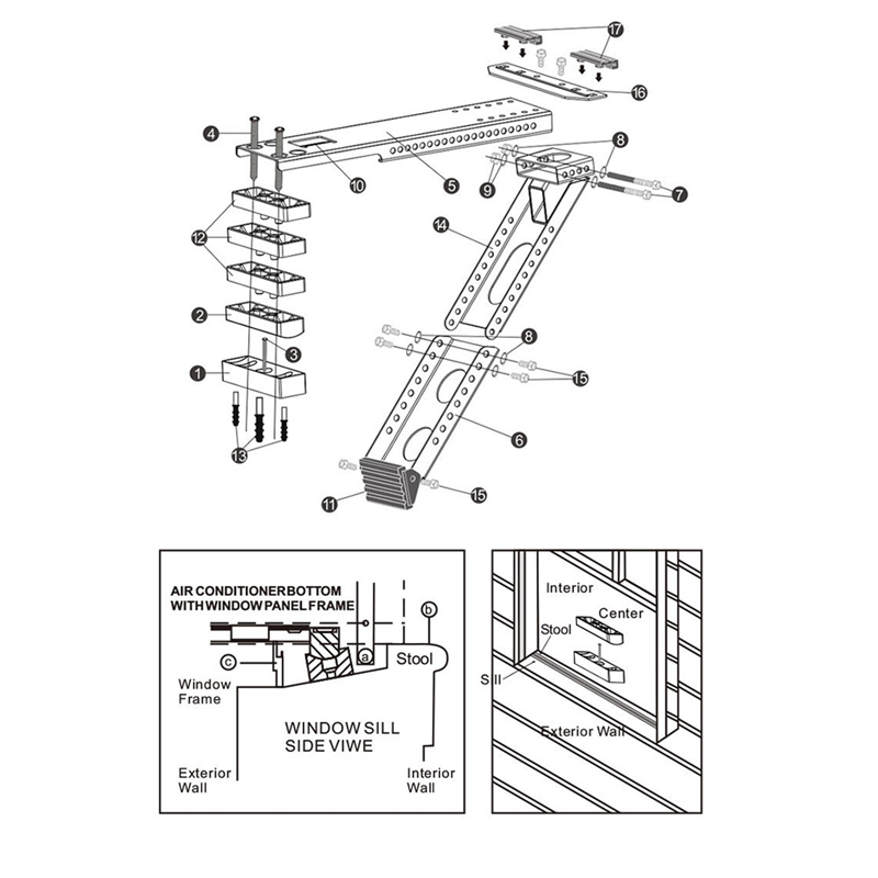 Window Air Conditioner Support Bracket. 