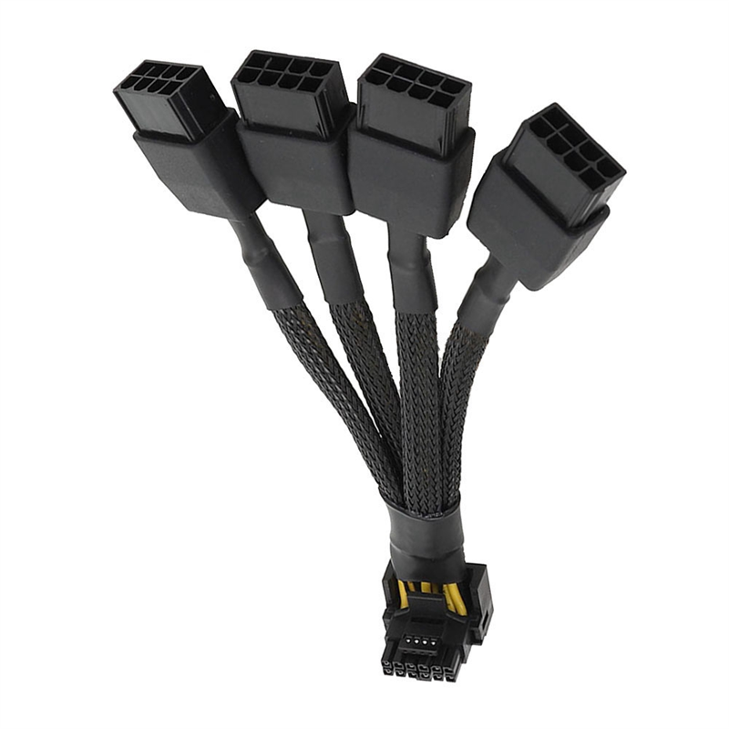 For GPU RTX4090 RTX4080 4X8 Pin PCI-E to 16 Pin Graphics Card Power Cable Replacement Spare Parts 12VHPWR Connector 90 Degree Elbow Cable. 