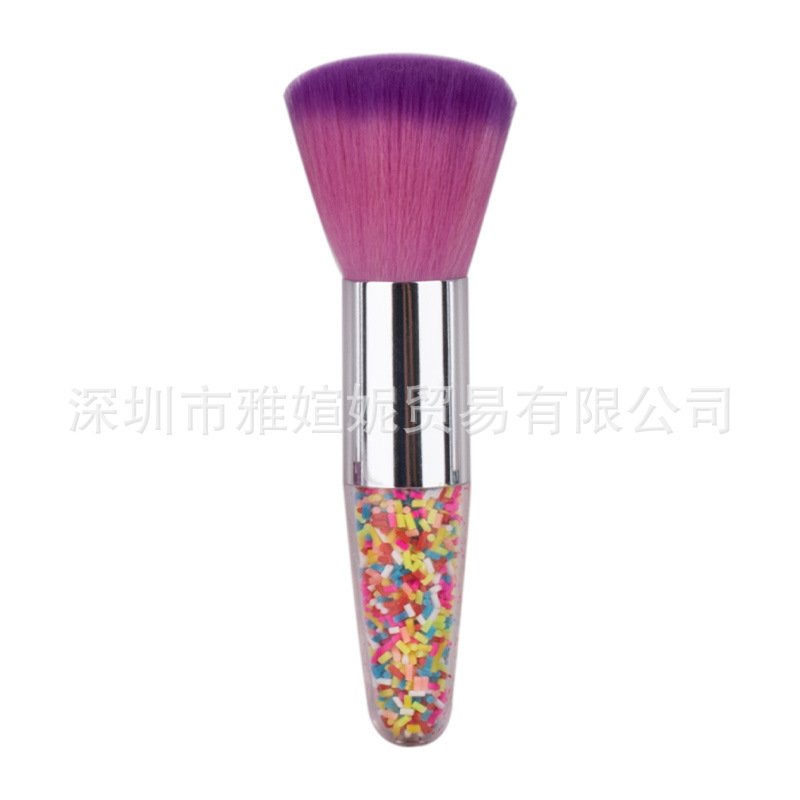 New Single Tapered Crystal Diamond Granules, Clear Handle Blush Brush, Foundation Brush, Nail Art Dust Brush