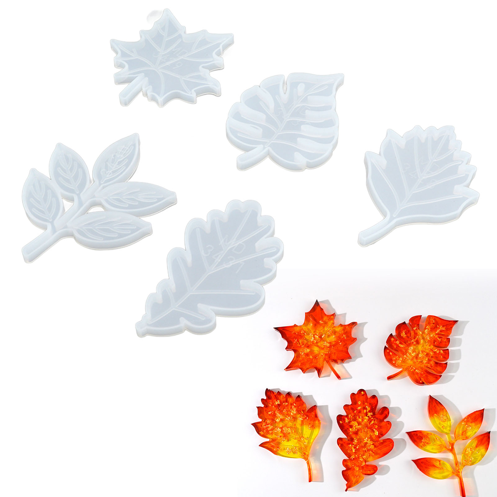 5PCS DIY কোস্টার মোল্ডস কোস্টার সিলিকন মোল্ডস ইপোক্সি কাস্টিং মোল্ড রজন ছেড়ে দেয়. 